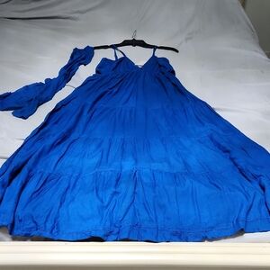 Raviya Blue Tiered Pleated Sundress